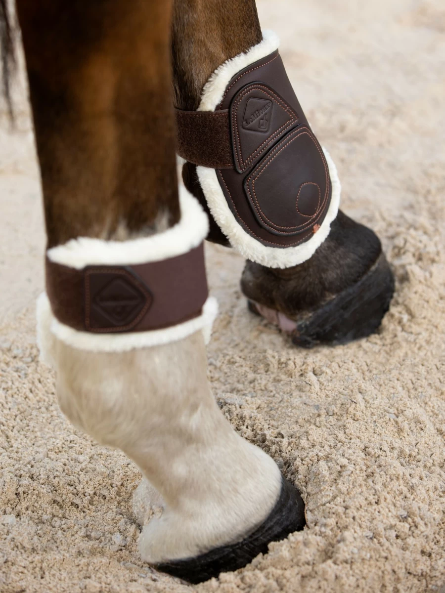 LeMieux Capella Comfort Fetlock Boots for Horses - Premium Brown Protective Horse Boots