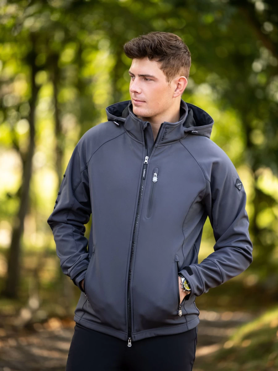 LeMieux Men's Anthracite Soft Shell Jacket - Lightweight, Water-Resistant & Breathable Outdoor Jacket