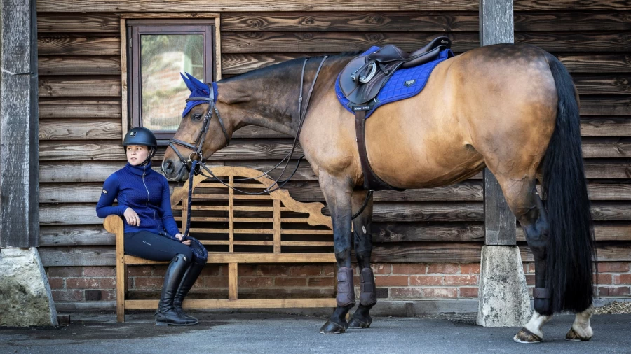 LeMieux Loire Memory Close Contact Square Ink Blue Equestrian Riding Breeches