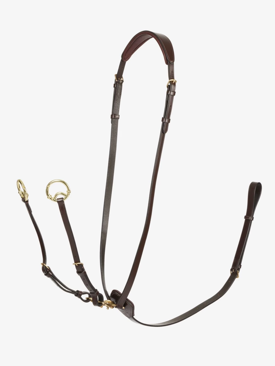 LeMieux Havana/Brass Running Martingale Horse Training Aid - Kudos Collection