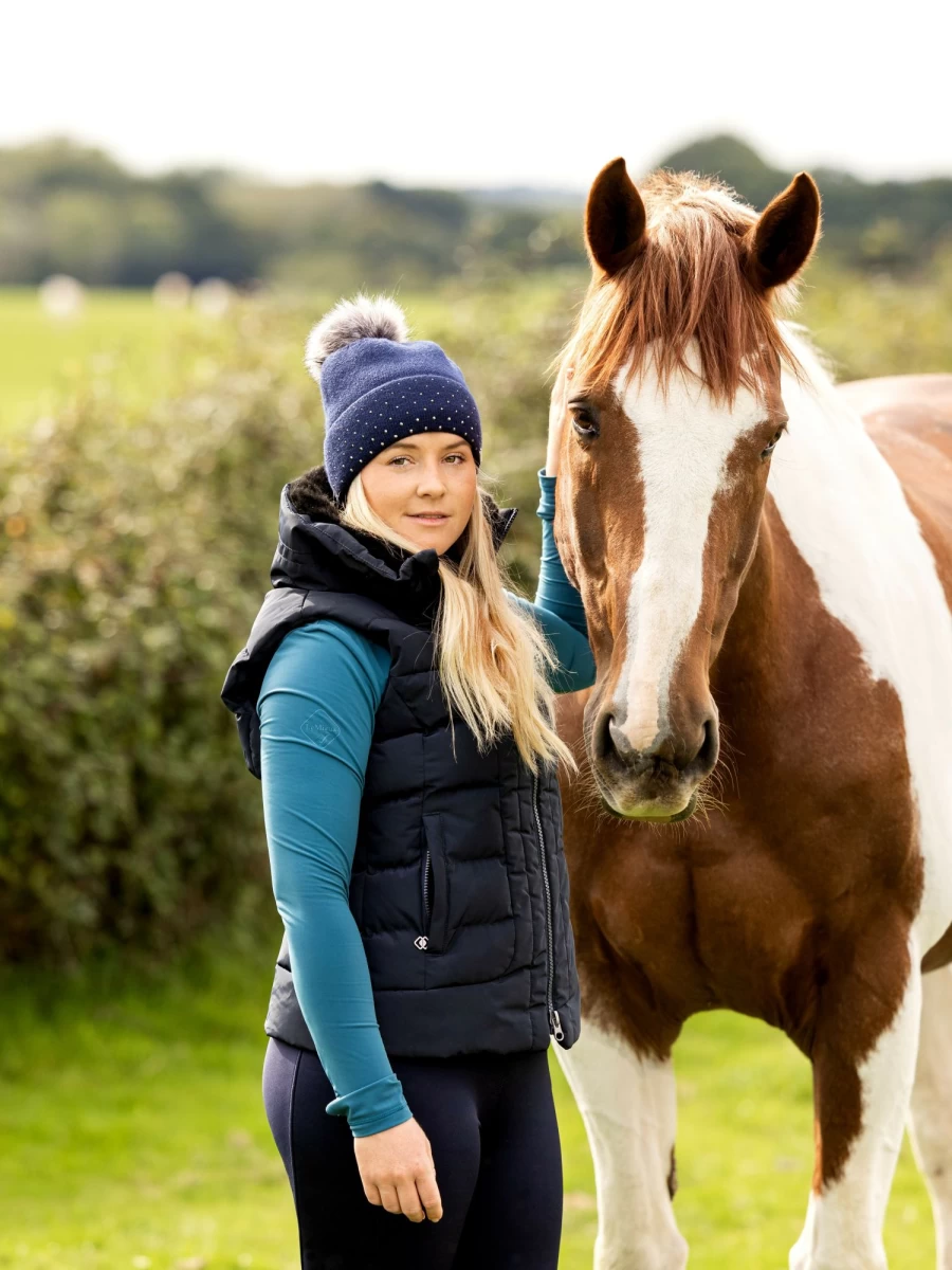 LeMieux Loire Winter Gilet for Men & Women - Navy Blue Quilted Vest