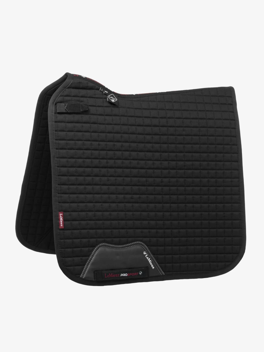 LeMieux Black Cotton Dressage Square Equestrian Saddle Pad