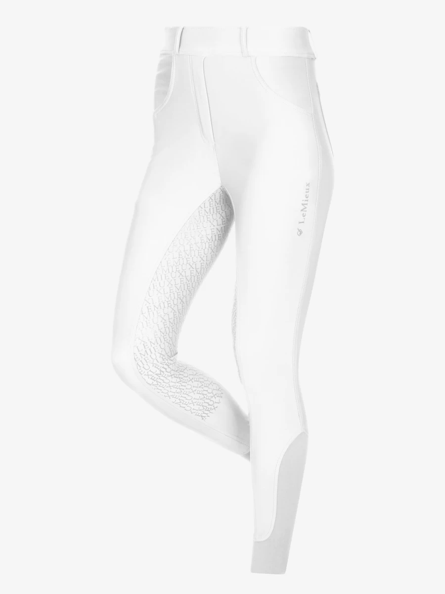 LeMieux Demi White Full Seat Breeches - Pull On Horse Riding Breeches for Comfort & Style