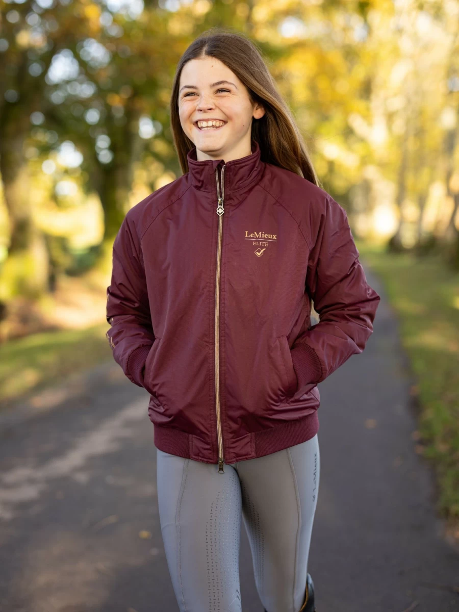 LeMieux Young Rider Elite Team Jacket - Premium Burgundy Equestrian Riding Coat