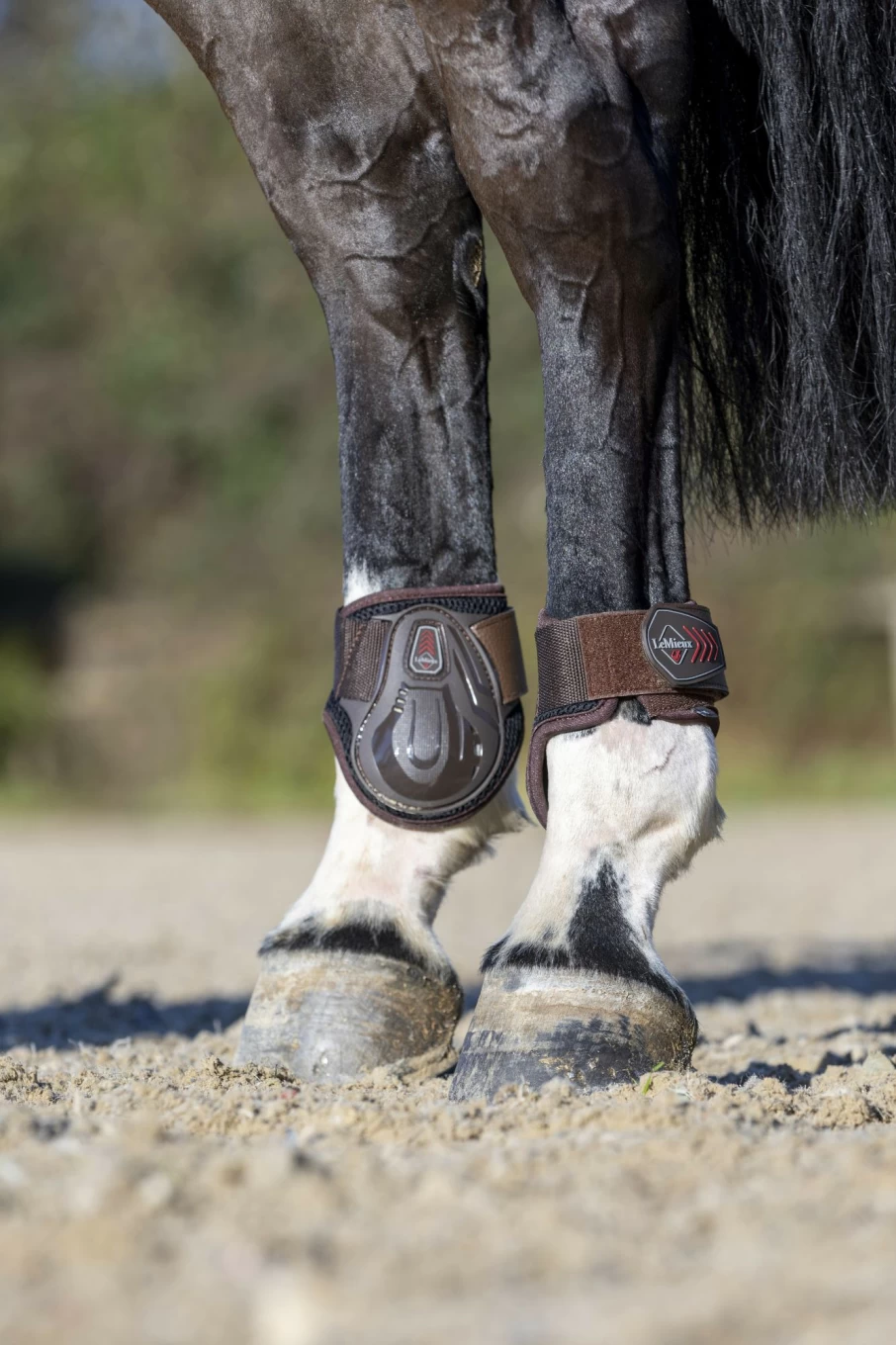 LeMieux Derby Pro Jump Fetlock Boots - Premium Brown Horse Boots for Jumping Protection