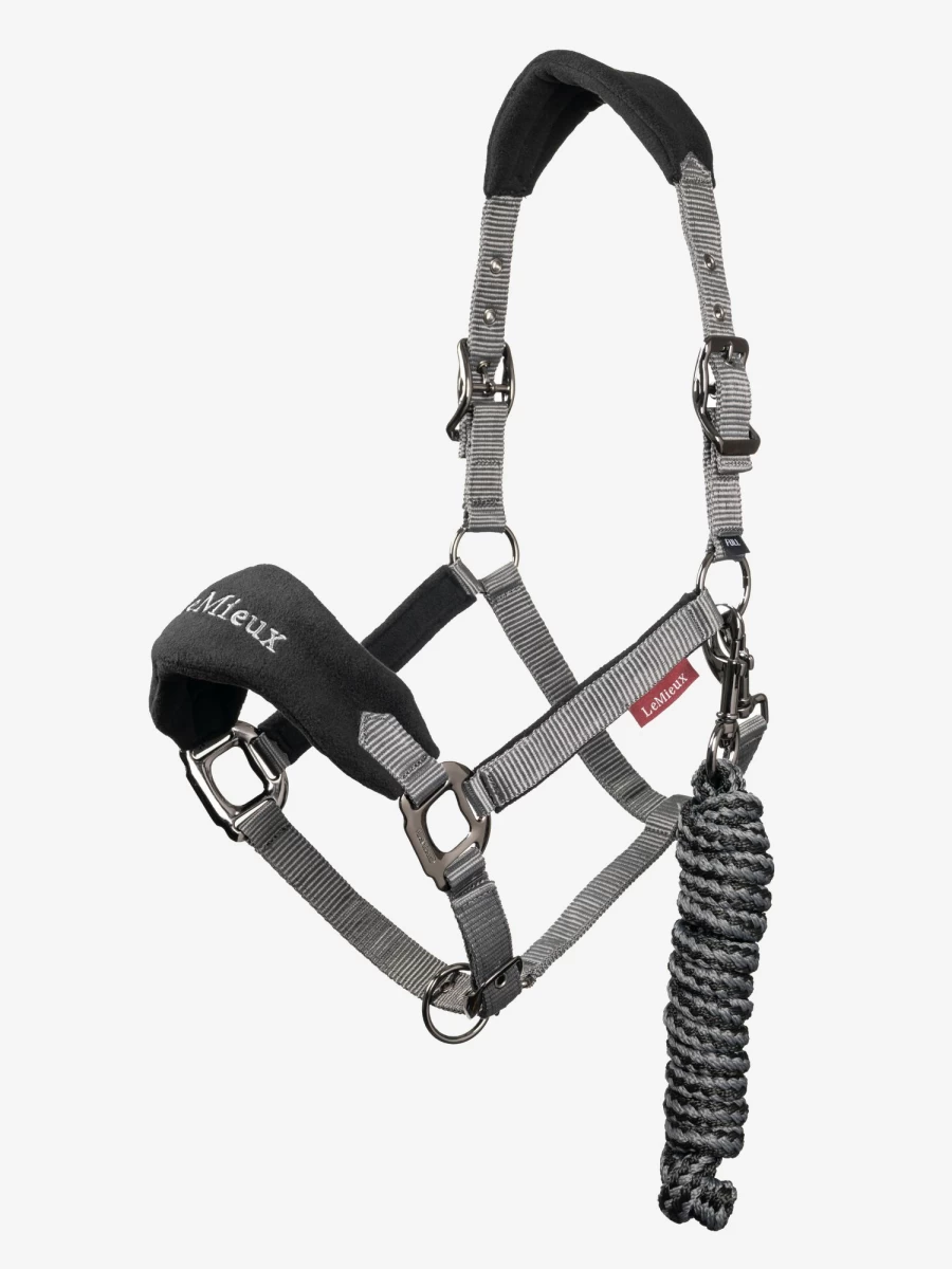 LeMieux Vogue Headcollar & Lead Rope for Horses - Premium Black Equestrian Training Gear
