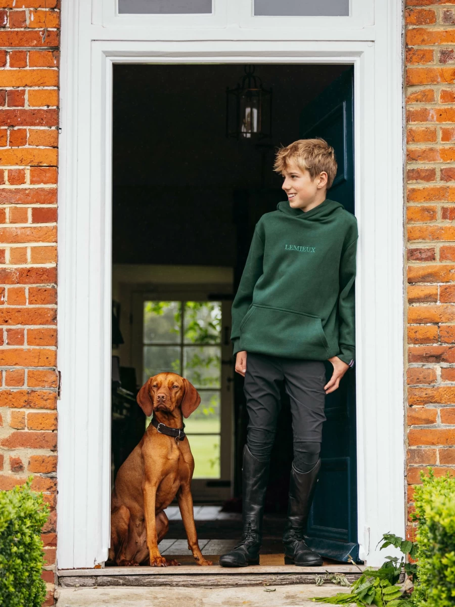LeMieux Boys' Spruce Green Riding Hoodie for Young Equestrians