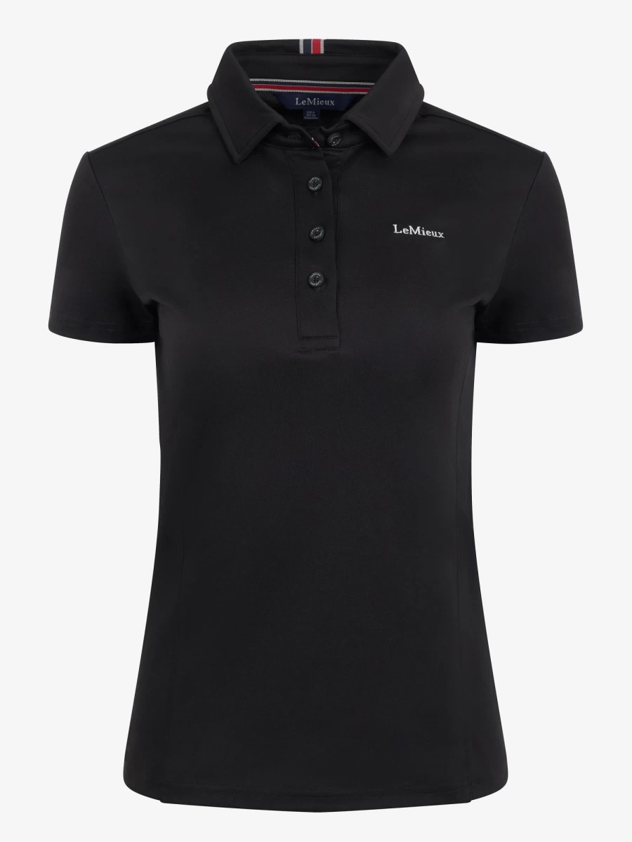 LeMieux Women's Premium Black Elite Polo Shirt - High-Performance Sportswear
