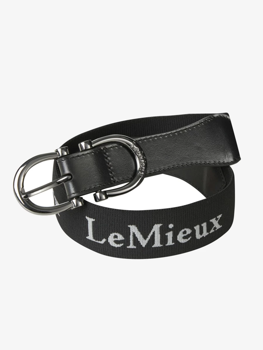 LeMieux Black Elasticated Waist Belt - Adjustable Stretch Belt for Men & Women
