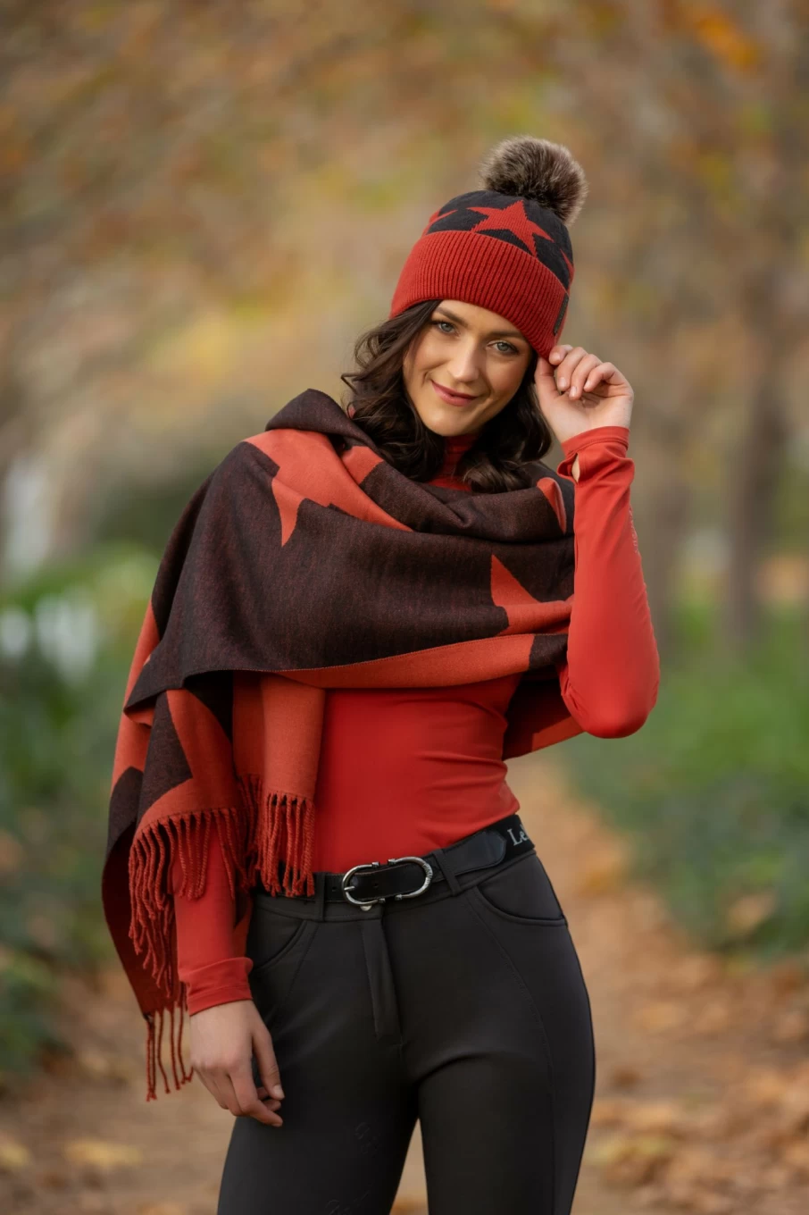 LeMieux Sasha Beanie in Sienna - One Size Winter Knit Hat for Women