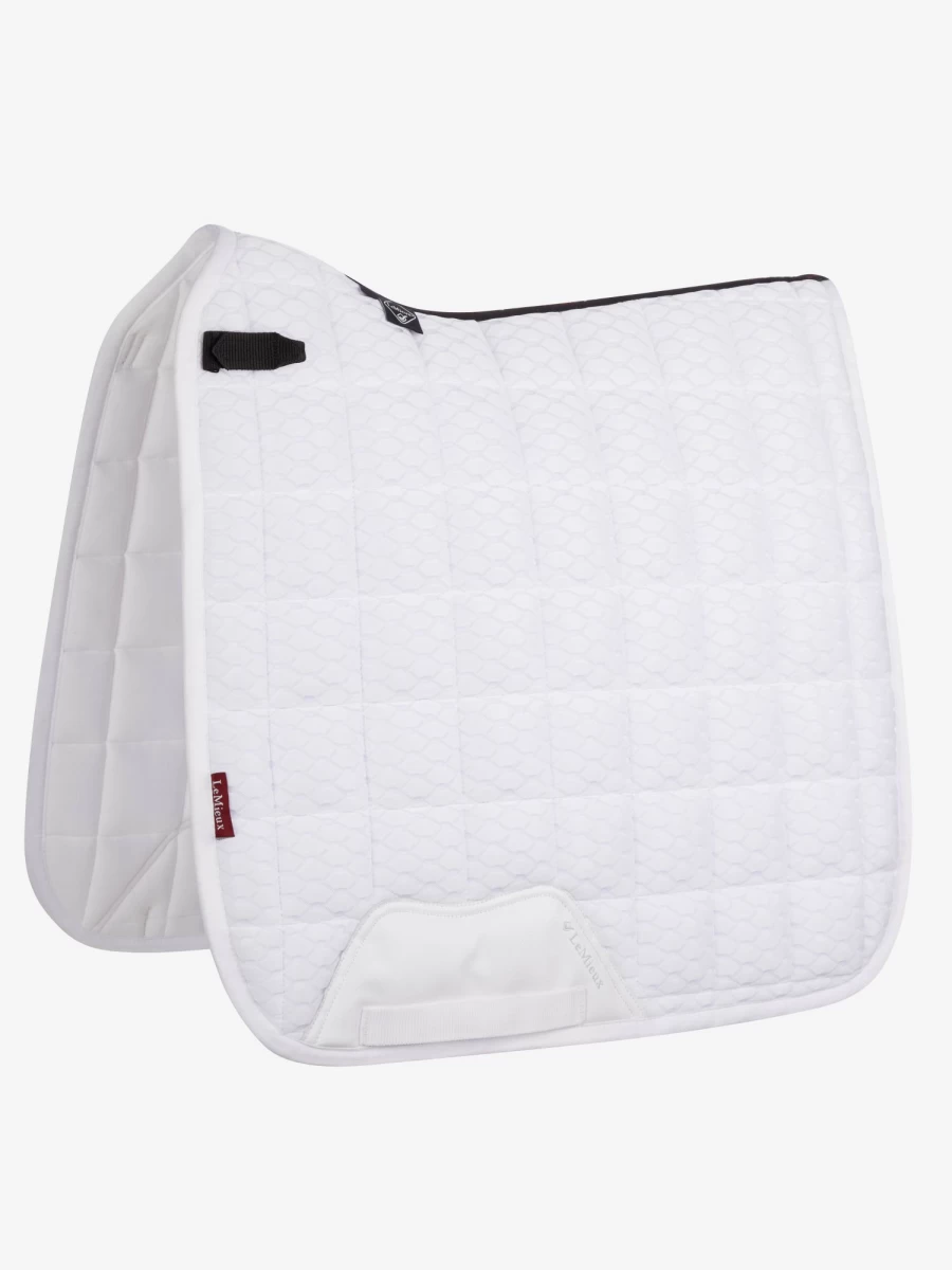 LeMieux Carbon Mesh White Large Square Dressage Pad for Enhanced Comfort & Performance