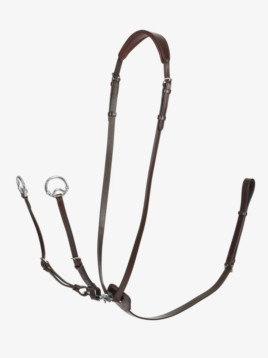 LeMieux Kudos Running Martingale Bridle - Havana Brown & Silver Equine Training Gear