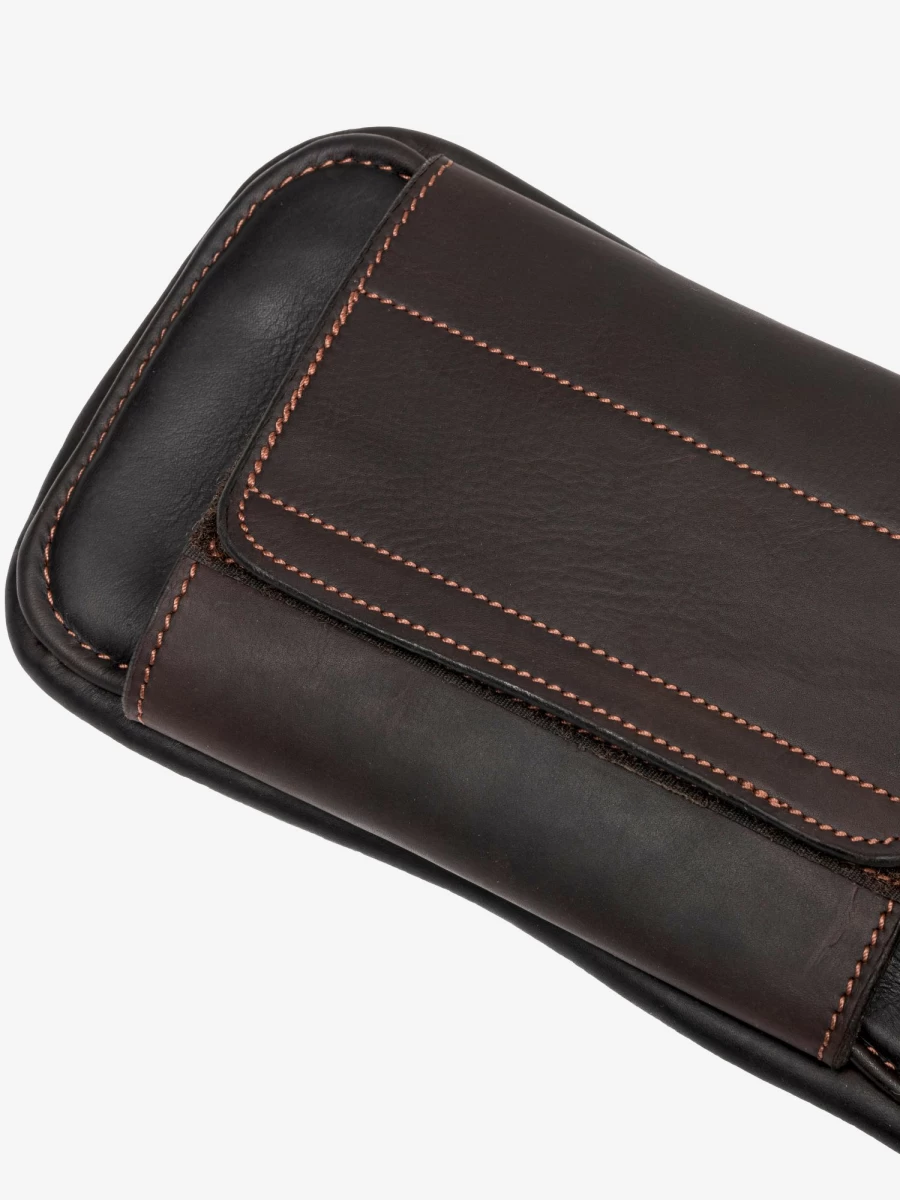 LeMieux Anatomic Gel-Tek Girth with Magnetic Therapy - Brown Short Stud Horse Riding Equipment