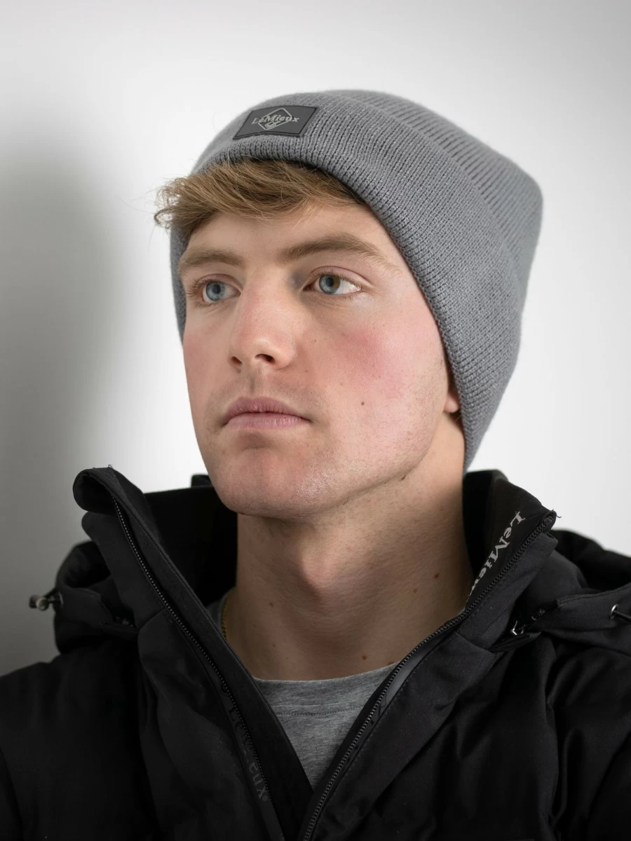 LeMieux Men's Grey Beanie Hat - One Size, Soft Winter Knit Skull Cap for Men