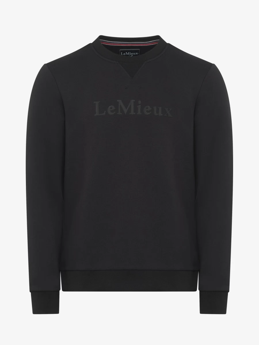 LeMieux Men's Premium Black Elite Crewneck Sweatshirt - Soft Cotton Casual Pullover