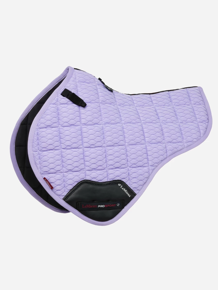 LeMieux Carbon Mesh Close Contact Saddle Pad - Half Square Wisteria Large for Enhanced Grip & Comfort