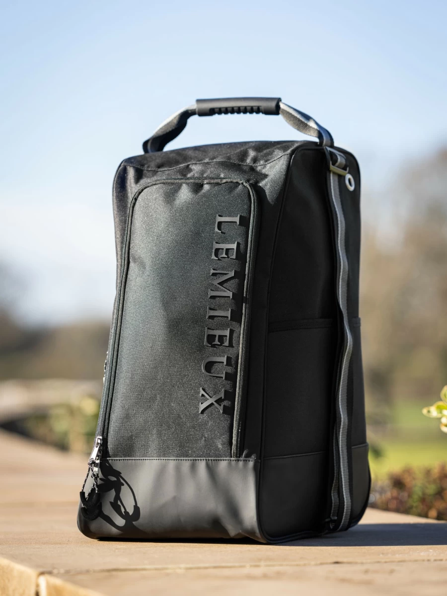 LeMieux Elite Wellington Boot Bag - Waterproof Black Riding Boot Storage for Equestrians