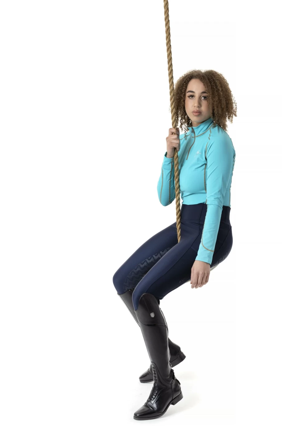LeMieux Summer Pull-On Riding Breeches in Navy - Comfortable Equestrian Trousers for Women