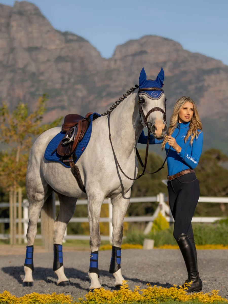 LeMieux Blue Square Close Contact Cotton Horse Riding Benetton