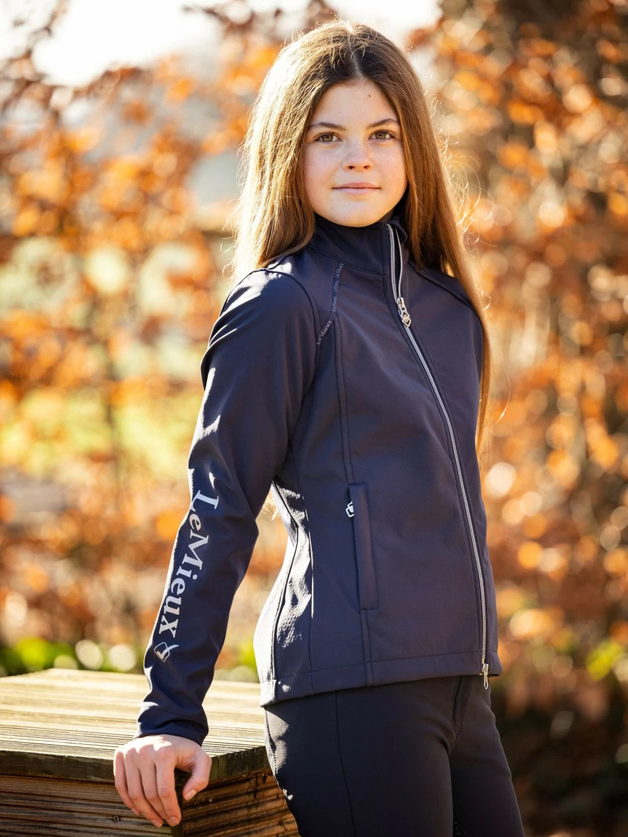 LeMieux Young Rider Elite Navy Soft Shell Equestrian Jacket for Equestrian Sports