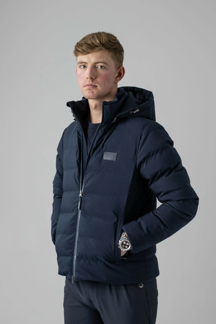 LeMieux Men's Navy Waterproof Insulated Puffer Jacket – Lightweight Winter Coat for Outdoor Activities