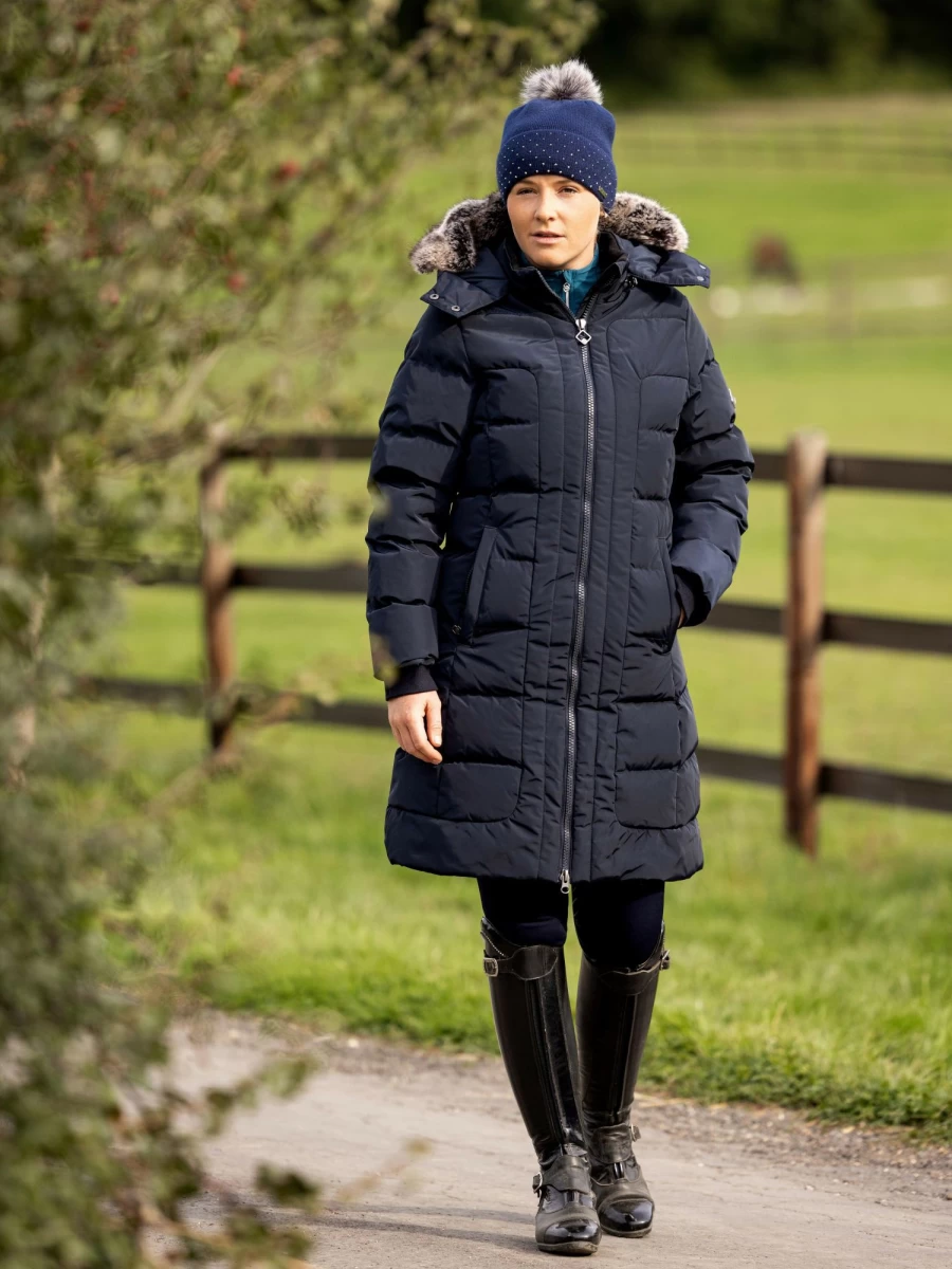 LeMieux Women's Loire Navy Blue Three Quarter Length Trench Coat