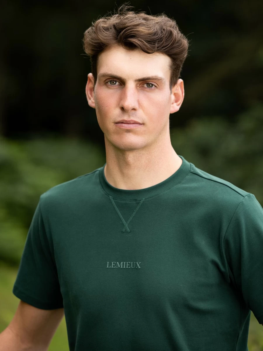 LeMieux Men's Spruce Green Casual T-Shirt - Comfortable Fit Short Sleeve Tee
