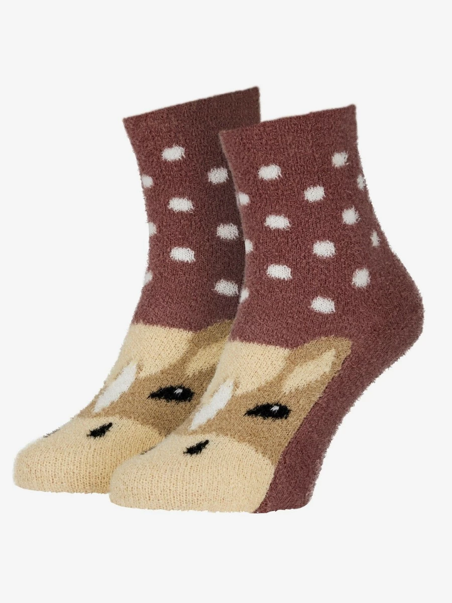 LeMieux Mini Fluffy Orchid Character Socks - Soft & Cute Cartoon Design