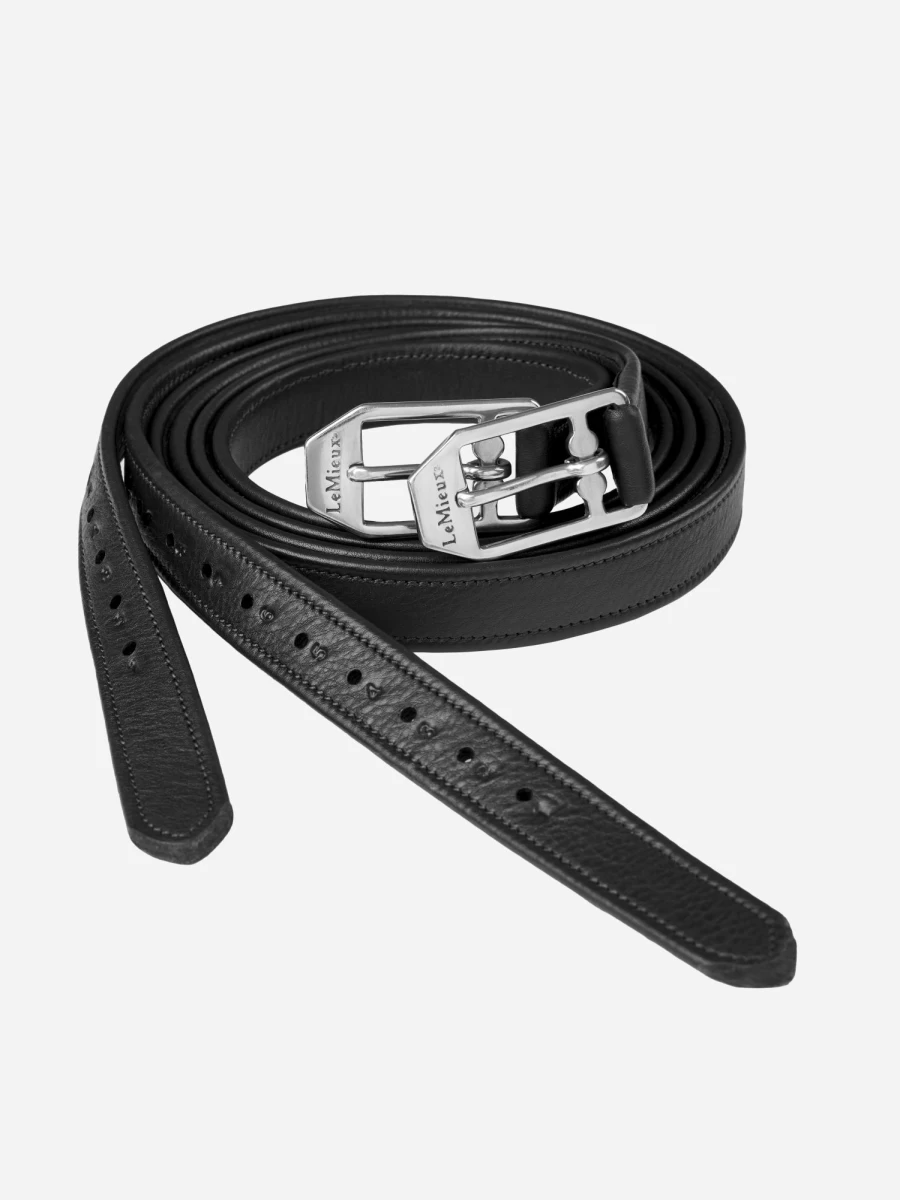 LeMieux Arika Black Stirrup Leathers for Equestrian Riding