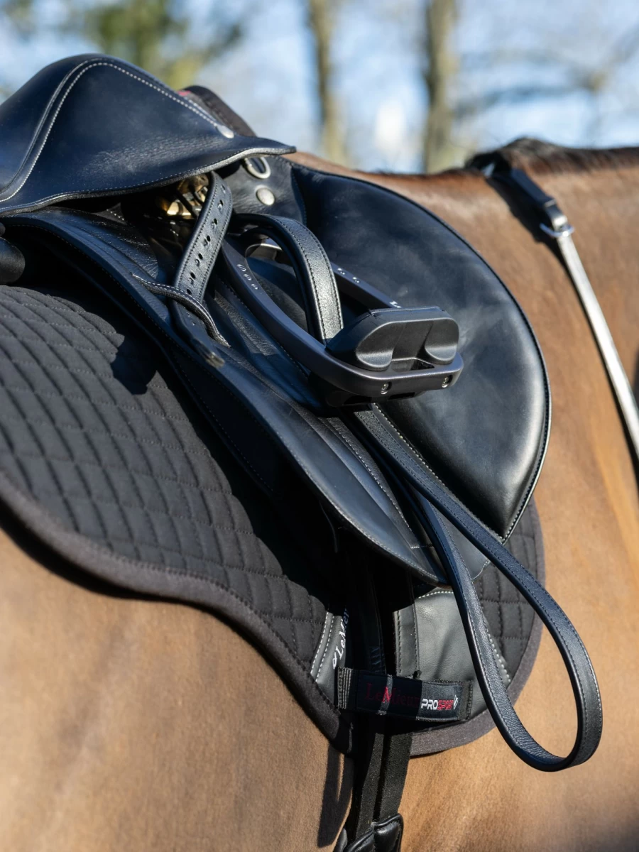 LeMieux Arika Black Stirrup Leathers for Equestrian Riding