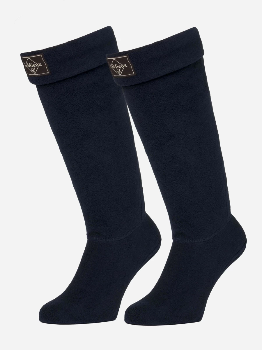 LeMieux Wellington Boot Socks - Fleece Lined, Navy Blue, Warm & Waterproof Equestrian Socks
