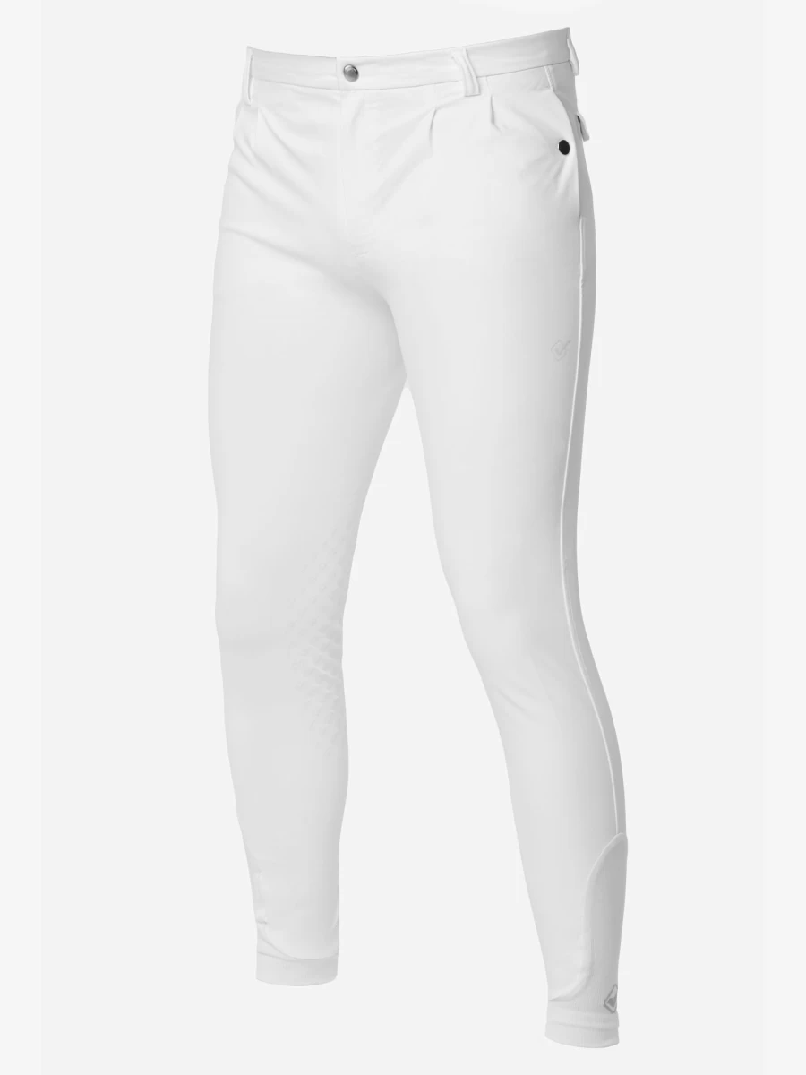 LeMieux Men's Elite Classic White Pleated Breeches for Equestrian Riding