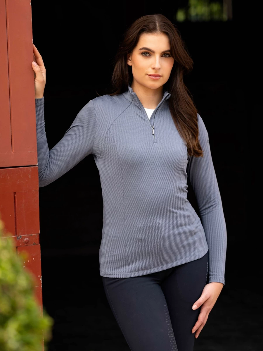 LeMieux Alice Quarter Zip Pullover in Jay Blue - Women's Lightweight Fleece Top