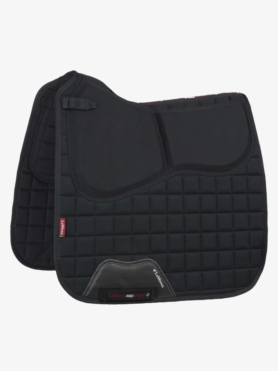 LeMieux Black Prosorb Square Dressage Saddle Pad - Large Size for Optimal Comfort & Performance