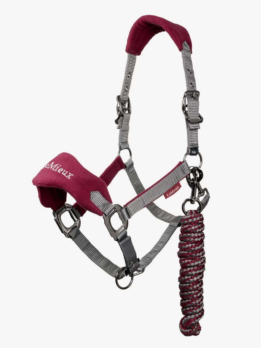 LeMieux Vogue Mulberry Padded Headcollar & Lead Rope Set for Horses