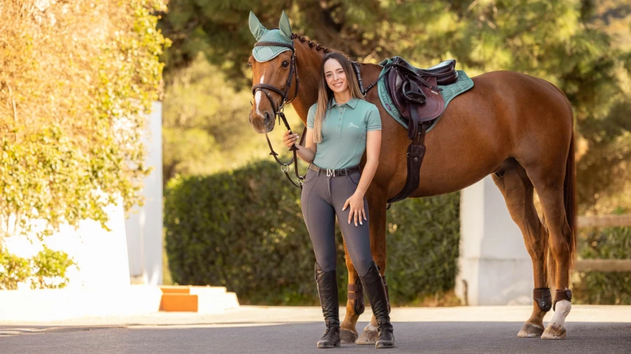 LeMieux Carbon Mesh Close Contact Saddle Pad Half Square Large - Breathable Sage Green Equestrian Gear