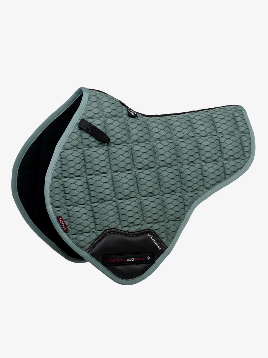 LeMieux Carbon Mesh Close Contact Saddle Pad Half Square Large - Breathable Sage Green Equestrian Gear
