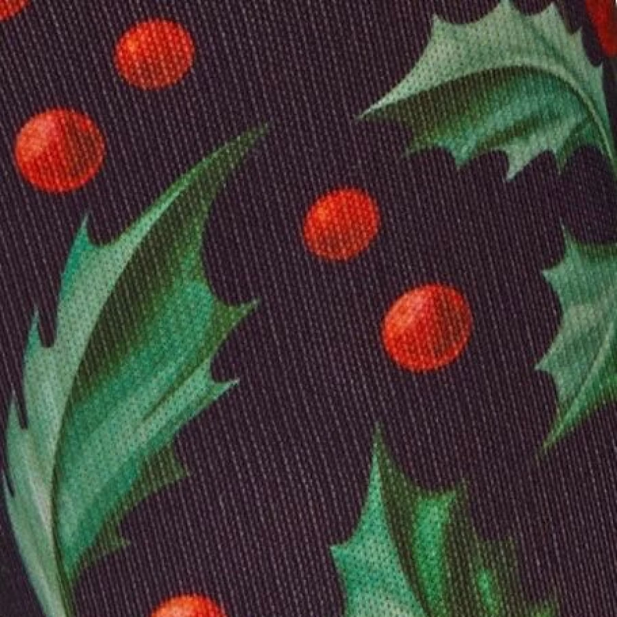 LeMieux Footsie Socks Holly - Cozy Christmas Holiday Socks for Women & Men
