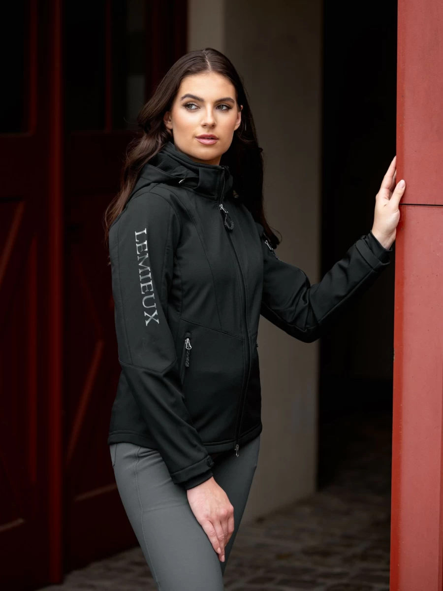 LeMieux Soft Shell Jacket for Women - Lightweight Water-Resistant Outdoor Jacket, Black