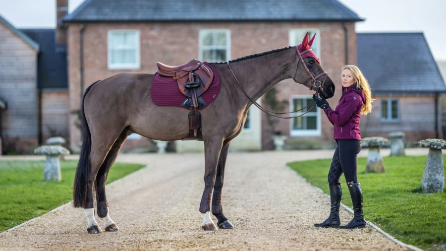 LeMieux Burgundy Square Eurojump Soft Shell Anti-Slip Horse Riding Rug