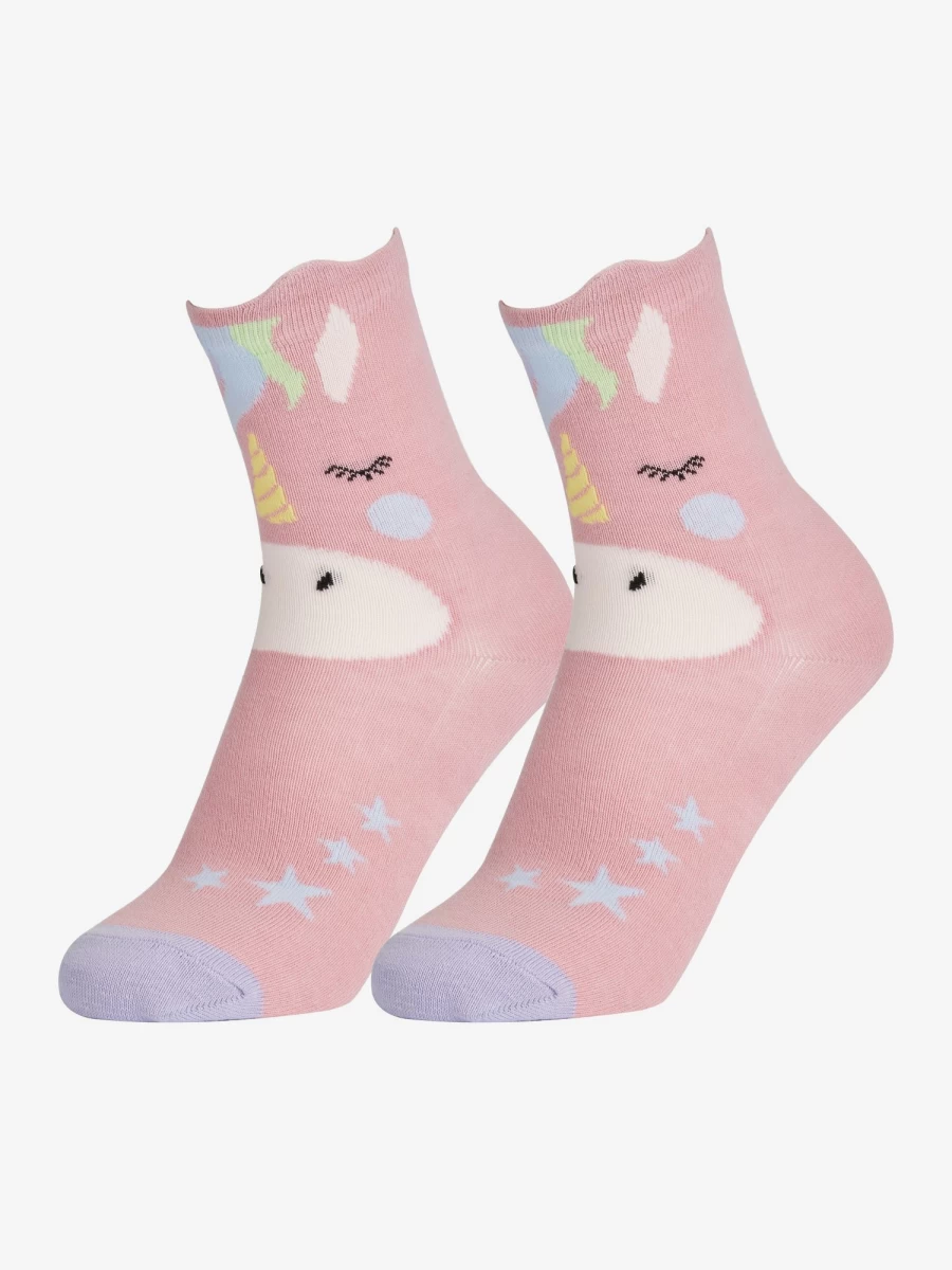 LeMieux Unicorn Mini Character Socks 2 Pack - Cute Fantasy Crew Socks for Women & Kids