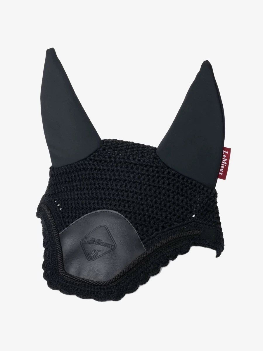 LeMieux Acoustic Pro Fly Hood - Black Equestrian Horse Fly Mask