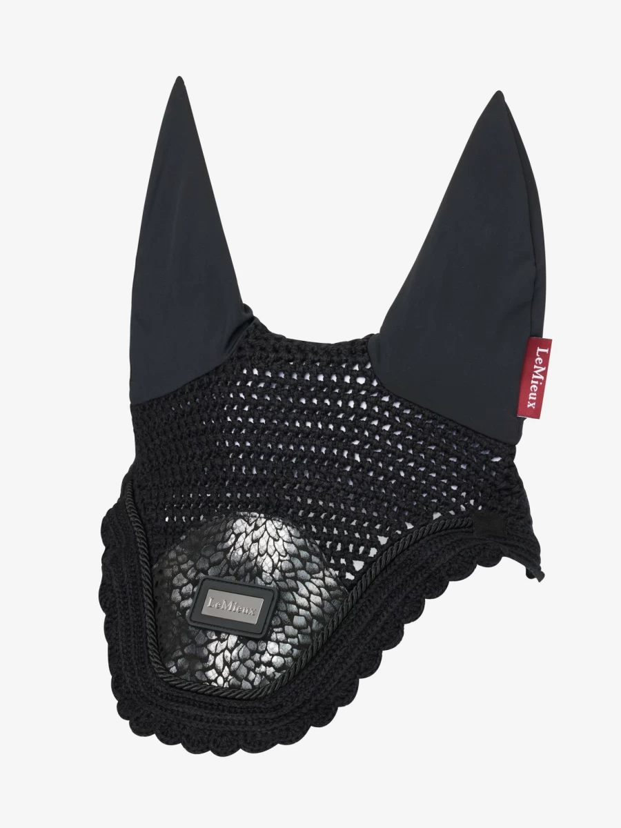 LeMieux Adour Fly Hood - Black Equestrian Fly Mask for Horses