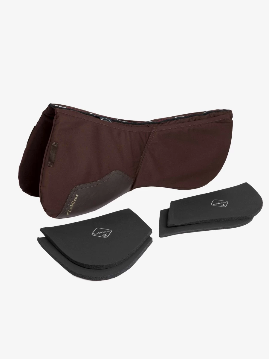LeMieux Prosorb Half Pad - Breathable Brown Horse Saddle Pad for Comfort & Performance