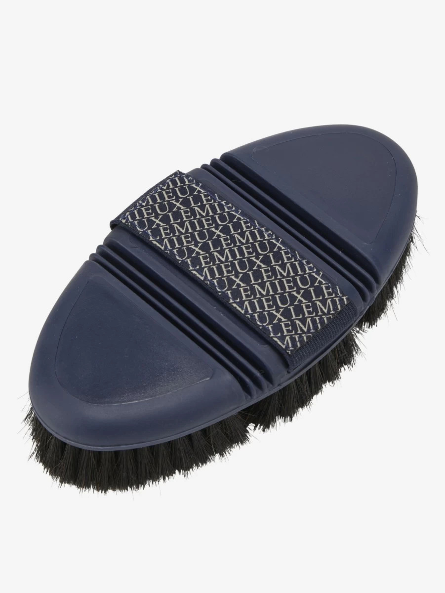 LeMieux Navy Blue Flexi Horse Hair Grooming Body Brush for Horses - One Size