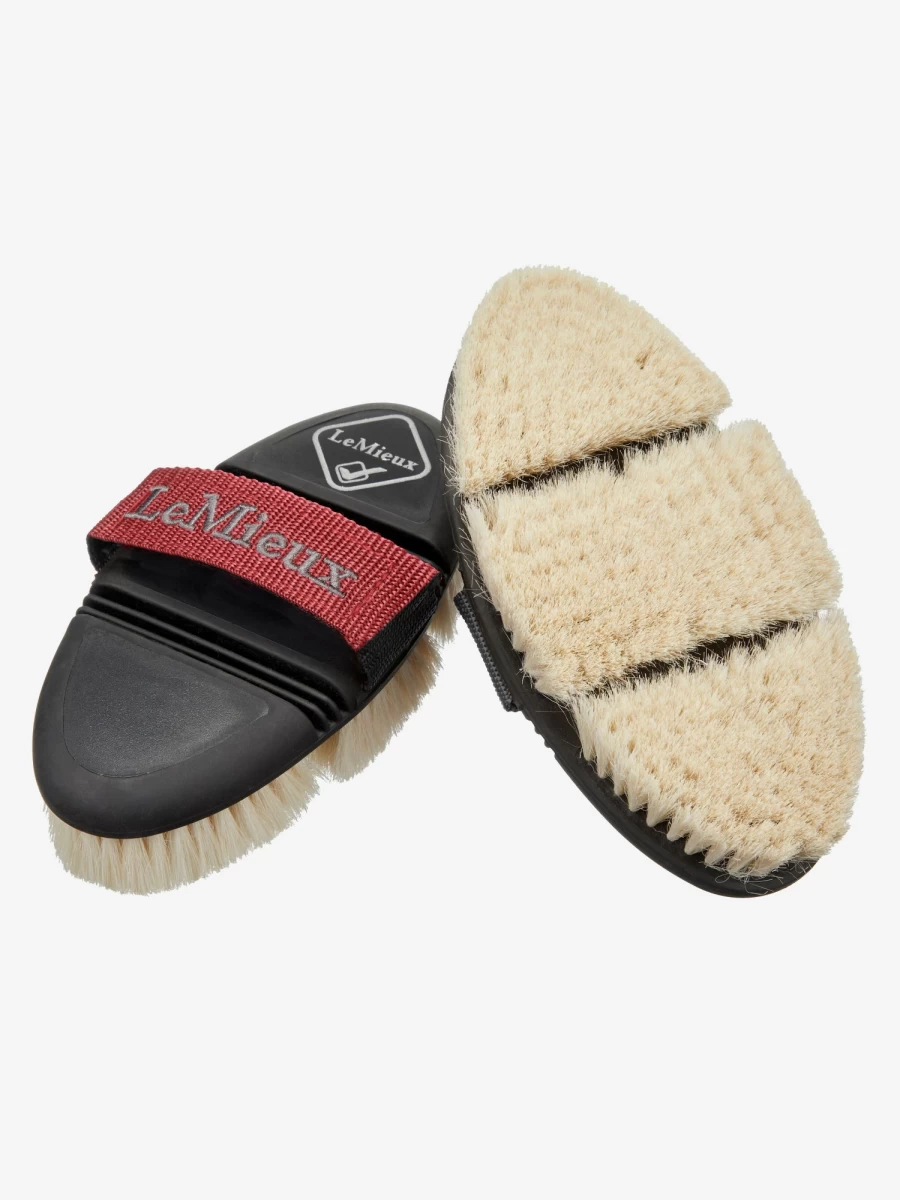 LeMieux Black Goat Hair Body Brush - Flexible Grooming Tool for Horses & Pets