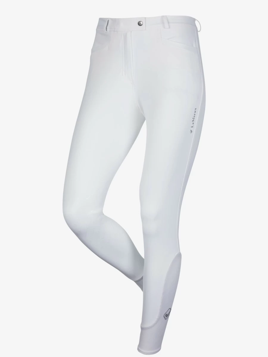 LeMieux Dynamique White Knee Grip Equestrian Breeches for Riding
