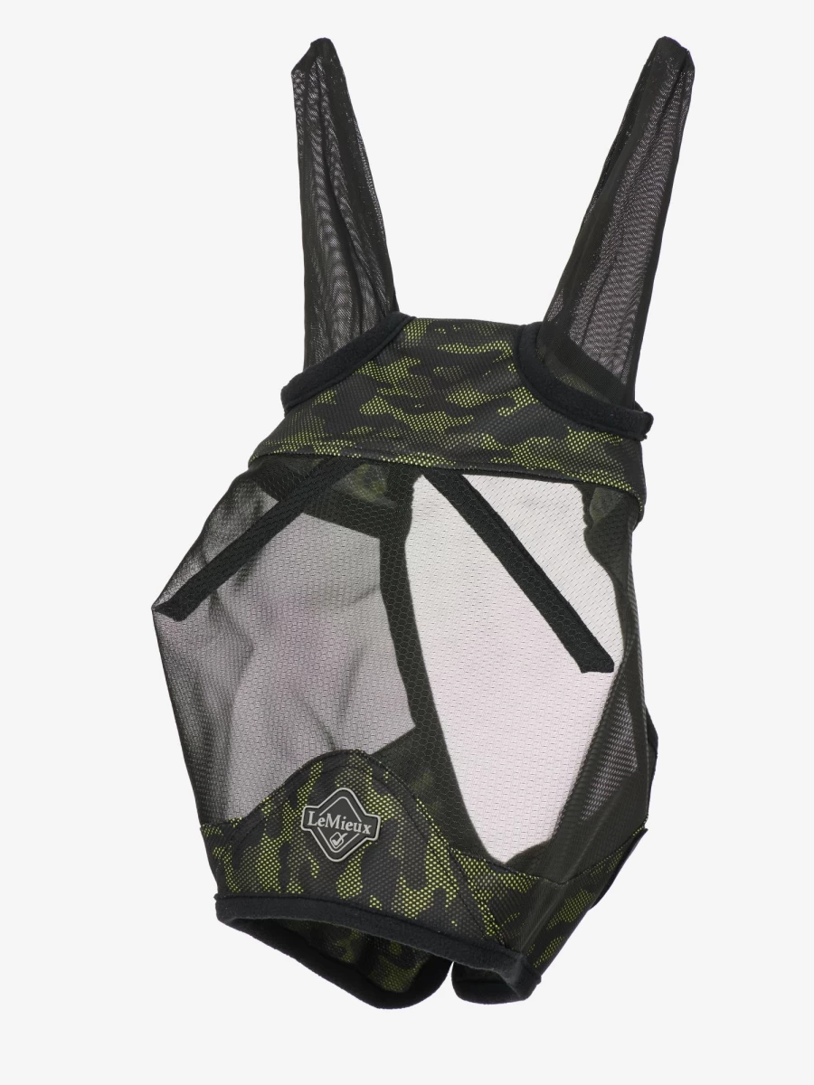 LeMieux Visor-Tek Half Fly Mask in Camo Green - Lightweight Horse Fly Protection