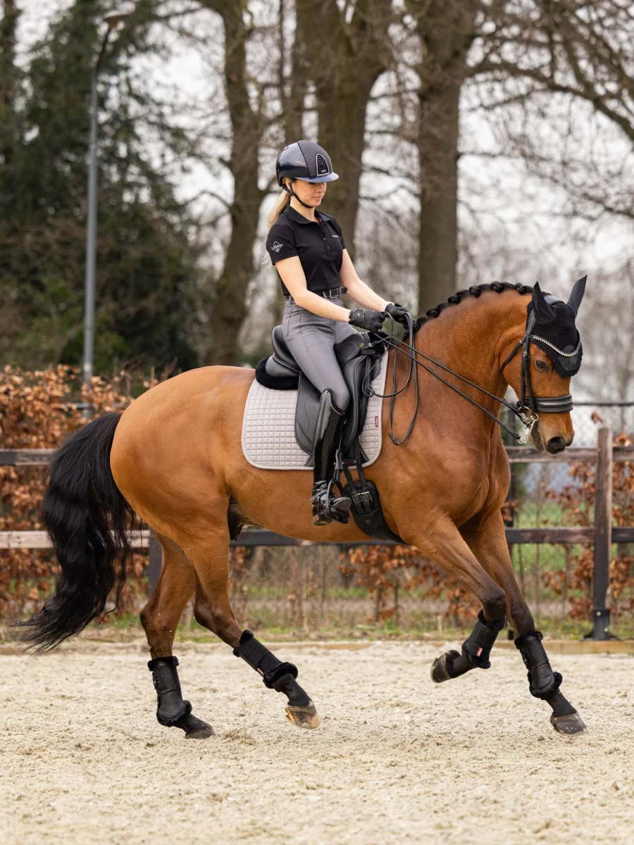 LeMieux Cotton Dressage Square Grey Horse Riding Saddle Pad