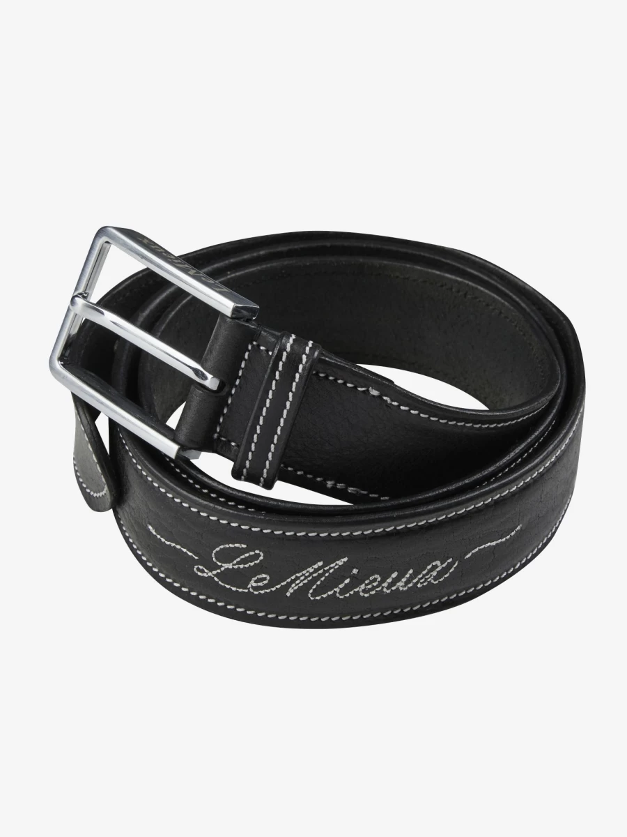 LeMieux Signature Black Genuine Leather Belt for Men & Women